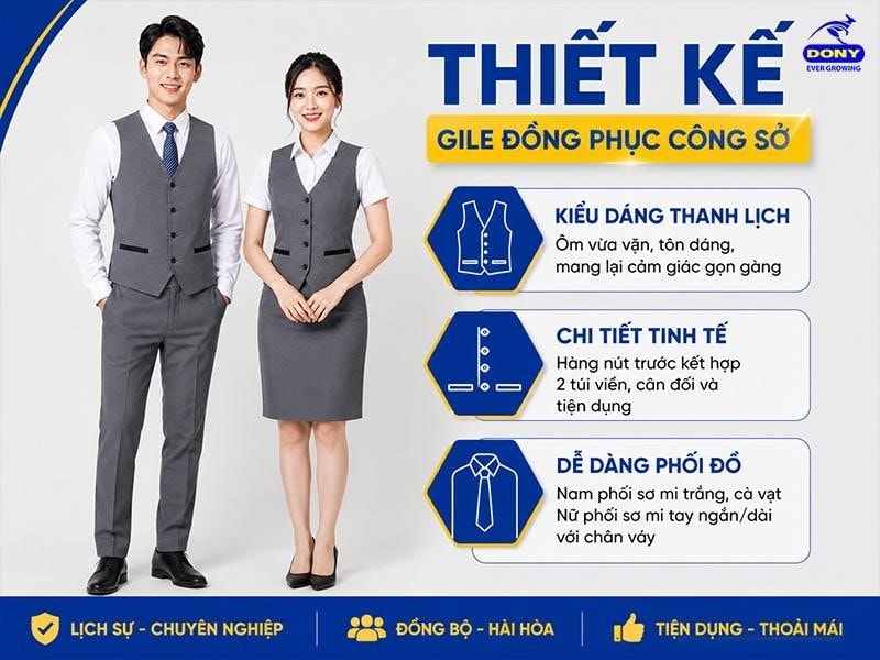 Gile sở hữu kiểu dáng đơn giản nhưng chú trọng đường nét, phần thân áo ôm vừa phải