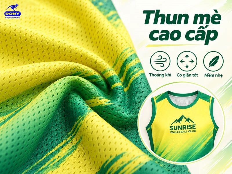 Áo được sản xuất từ chất liệu vải thun thể thao cao cấp