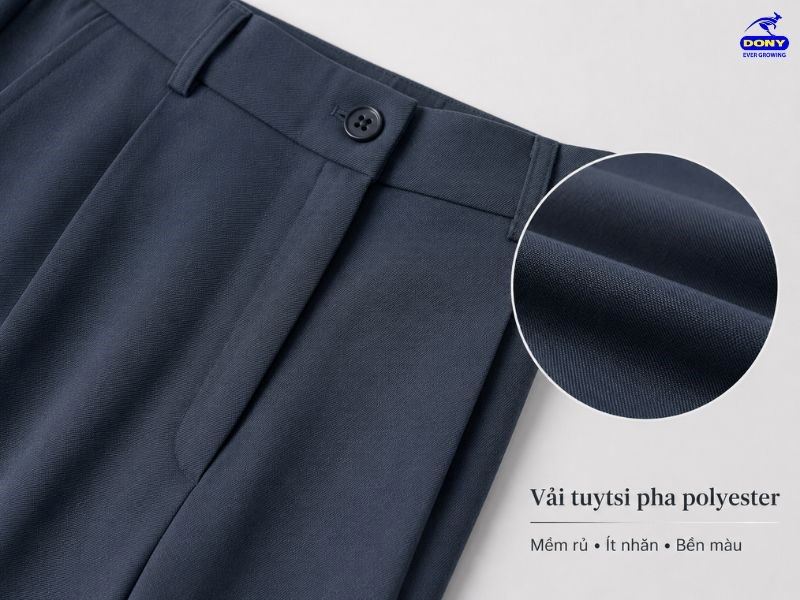 Mẫu quần phù hợp với vải tuytsi pha polyester