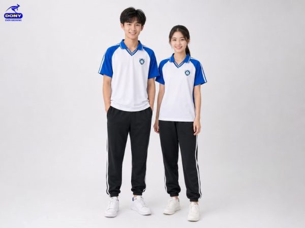 Mẫu đồng phục thể dục màu xanh dương