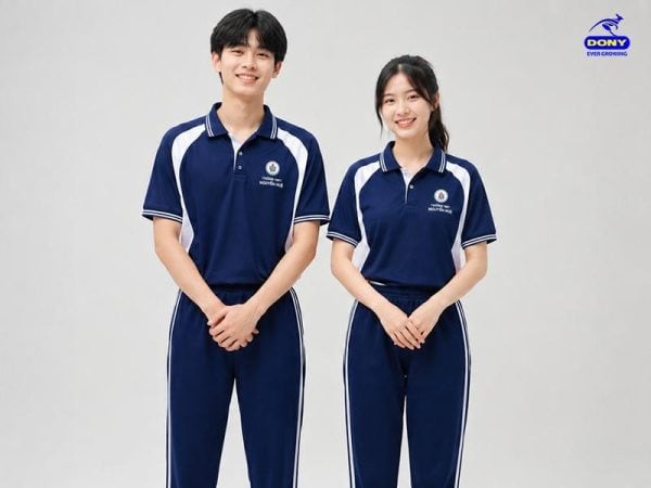 Mẫu đồng phục thể dục màu xanh than