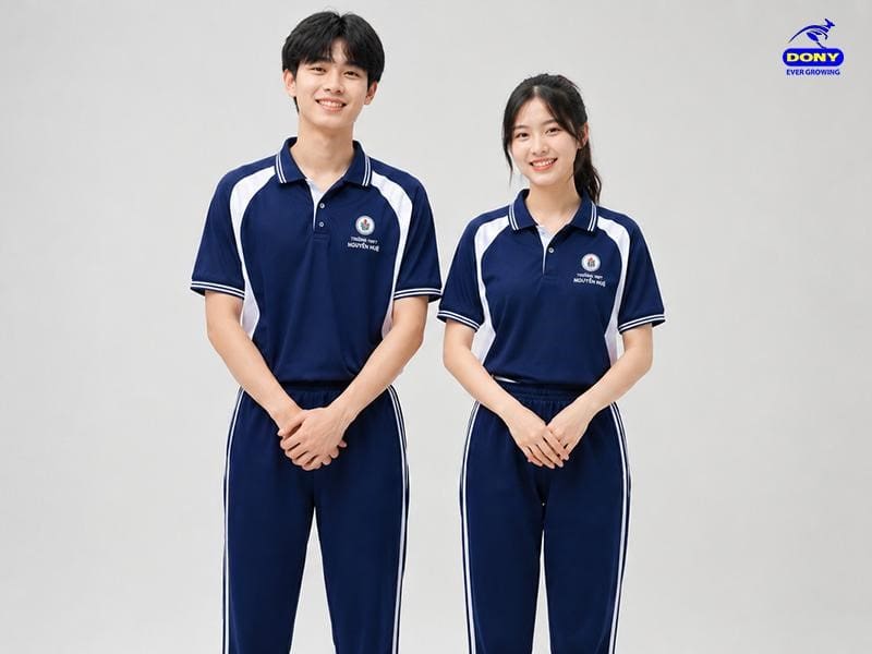 Mẫu đồng phục thể dục màu xanh than