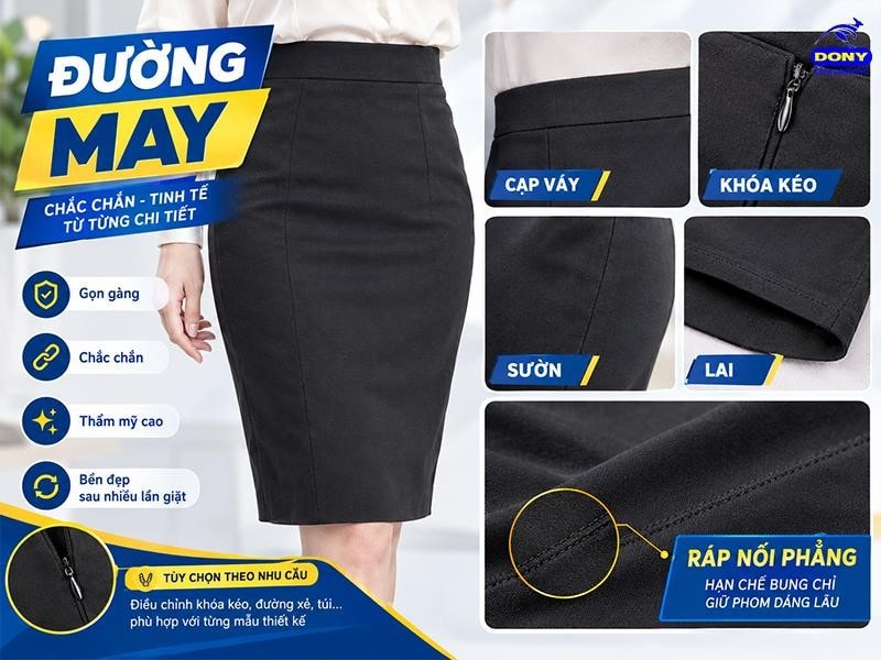 Đường may được thực hiện gọn và chắc