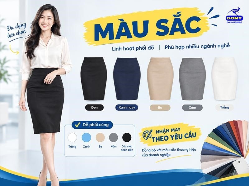 Ngoài màu đen, DONY nhận đặt may màu sắc theo yêu cầu