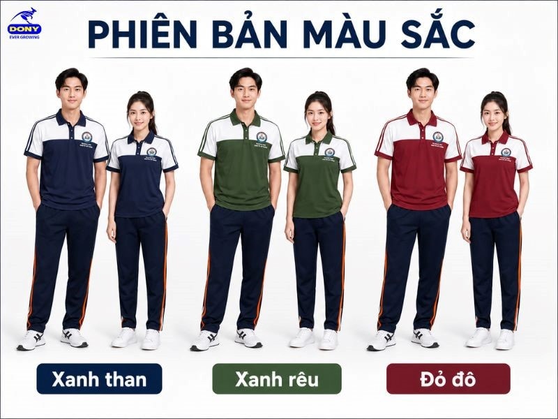 DONY có thể thay đổi màu sắc, tỷ lệ phối màu theo bộ nhận diện thương hiệu hoặc màu chủ đạo của từng trường học.