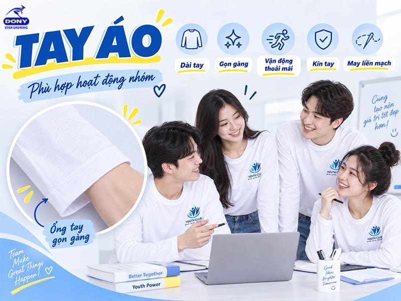 Tay áo dài có độ rộng vừa phải, tạo sự gọn gàng