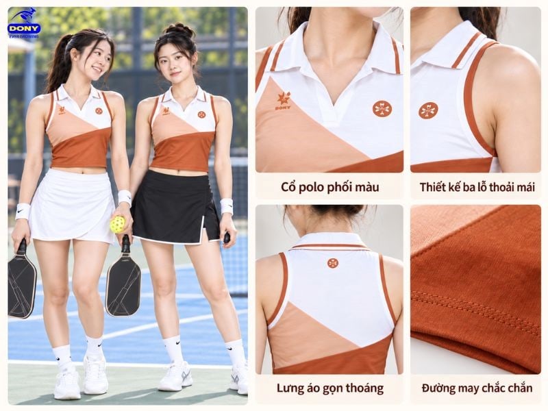 Thiết kế dáng áo sát nách ôm vừa vặn (crop-top nhẹ năng động)
