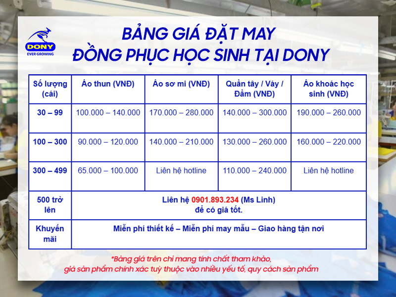 bang gia may dong phuc hoc sinh