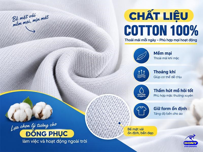 Mẫu áo có thể sử dụng vải Cotton 100%