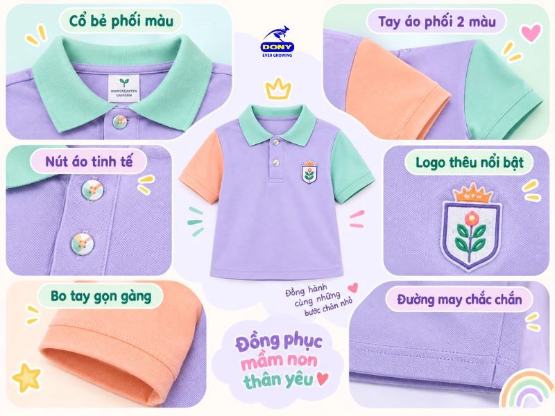 Áo đồng phục có phom suông vừa phải